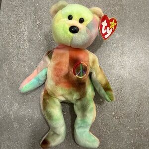 Ty Colorful Peace Bear Plush Toy
